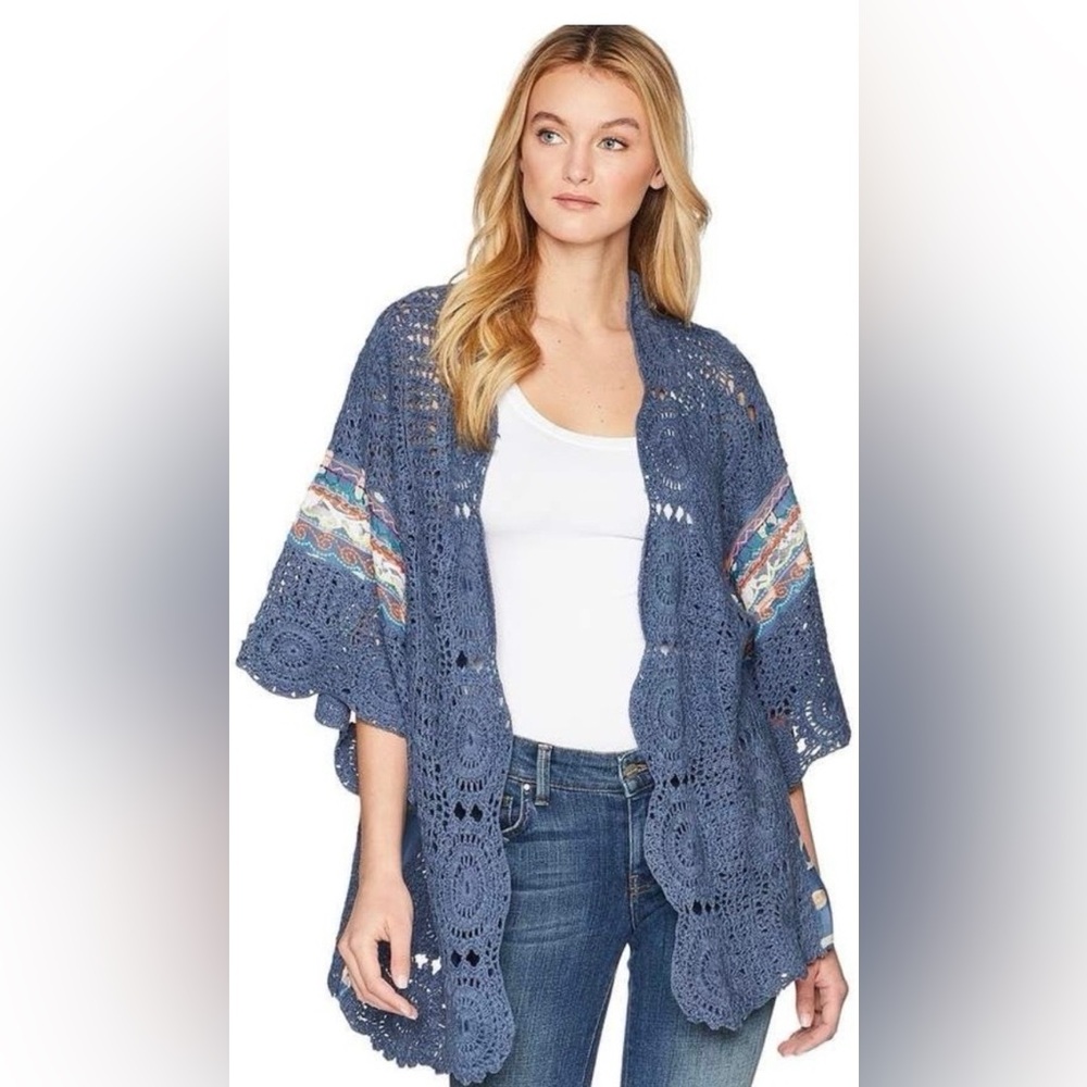 FREE PEOPLE Holi Crochet Kimono FP One Size